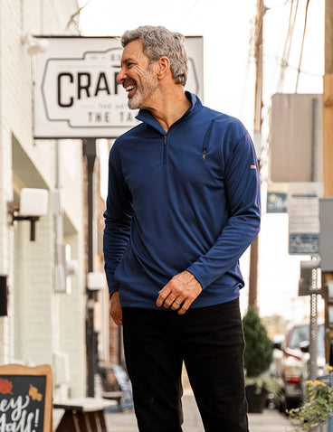 pullover dress shirt Qzip Men's Zip Pullover Shirt with Hidden Pockets