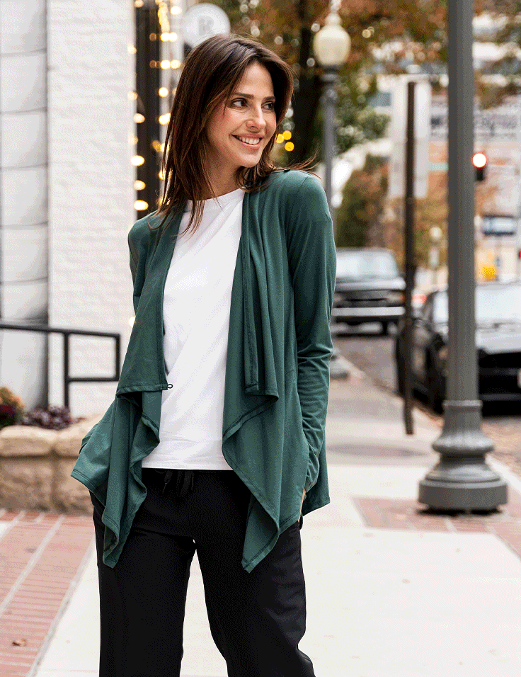 Hunter green 2025 cardigan outfit