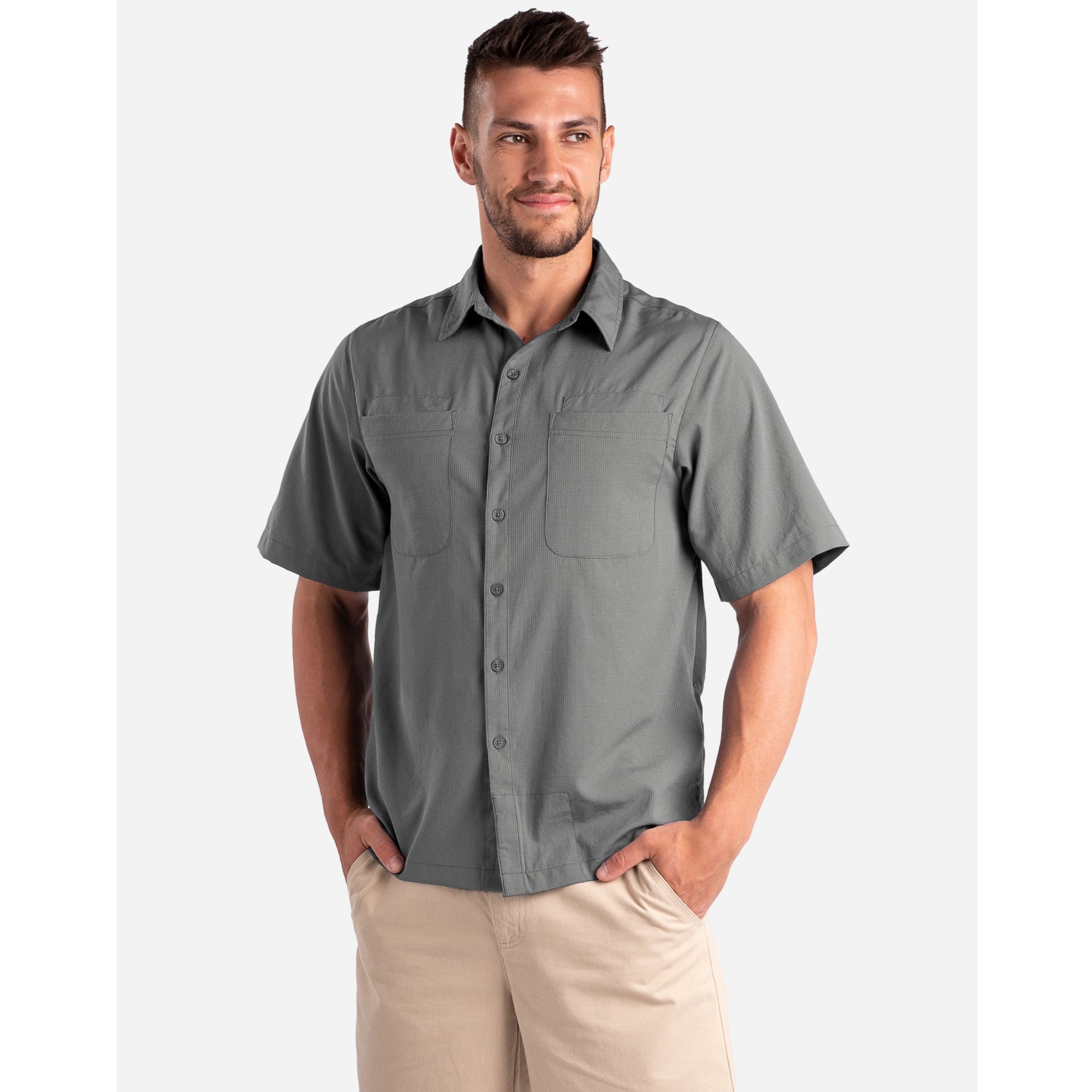 Clever Travel Companion V-Neck T-Shirt with Secret Pocket Gray / Small