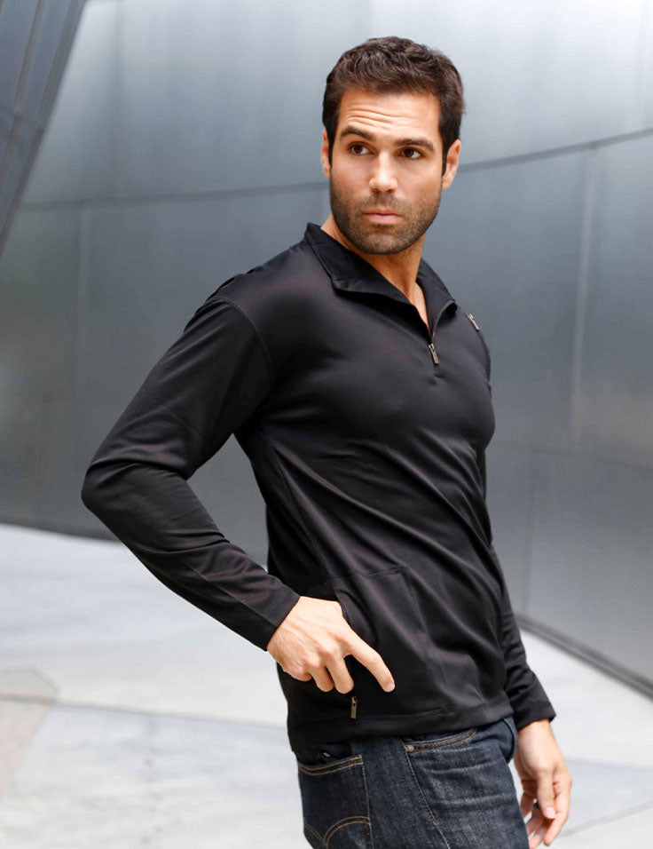 Qzip Qzip Men's Zip Pullover Shirt with Hidden Pockets | SCOTTeVEST